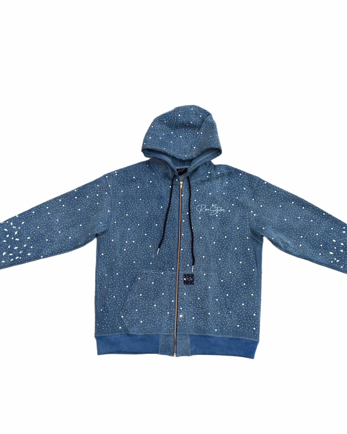 Crystal Blue Denim Zip-Up